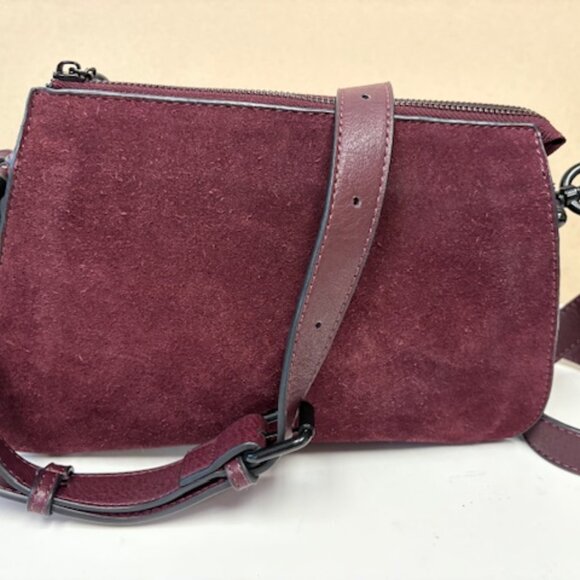 Ladiva Purple Leather & Suede Crossbody Bag - Picture 2 of 8